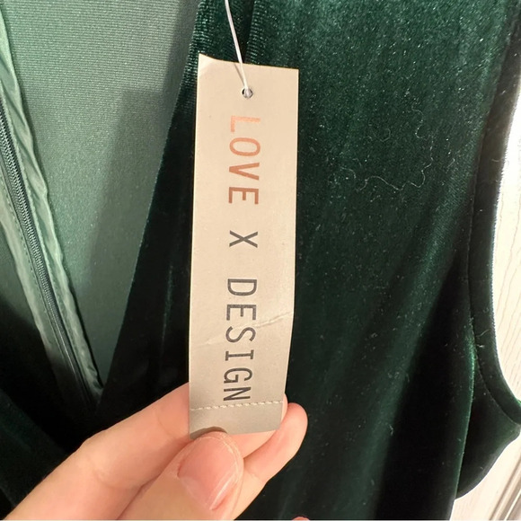 NEW with tags, Love‎ X Design size 1X emerald green velvet Rosalie maxi dress - Picture 5 of 11